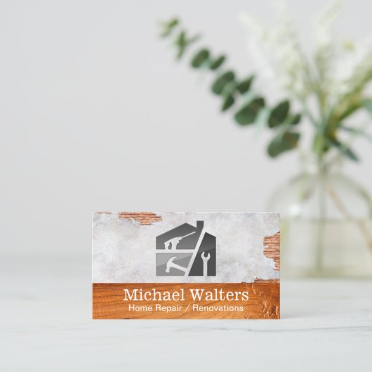 Hamer Sleutelboor | Huisreparateur Visitekaartje (Staand voorkant)