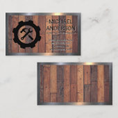 Hamer Sleutelconstructie | Houten Planken Visitekaartje (Voorkant / Achterkant)