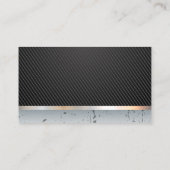 Hamer Sleutels Logo | Koolstofvezel | Metaalglans Visitekaartje (Achterkant)