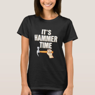 Hamer Tijd Professionele Timmerman Bouw Houtbewerk T-shirt