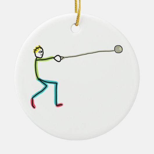Hamer Werp Stickman Keramisch Ornament (Voorkant)