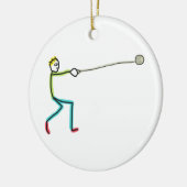 Hamer Werp Stickman Keramisch Ornament (Links)