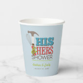 Hamer Whisk Handy Couple Douche Papieren Bekers (Achterkant)