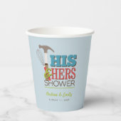 Hamer Whisk Handy Couple Douche Papieren Bekers (Voorkant)