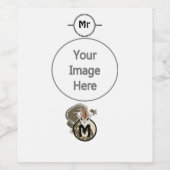 Hamerhaadsalamander Monogram Wijn Etiket (Enkel label)
