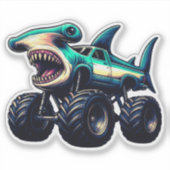 Hamerhaai Monster Truck  Sticker (Voorkant)