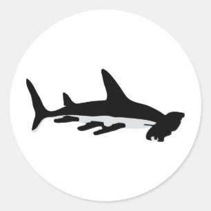 hamerhaai ronde sticker
