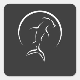 Hamerhaai symbool vierkante sticker