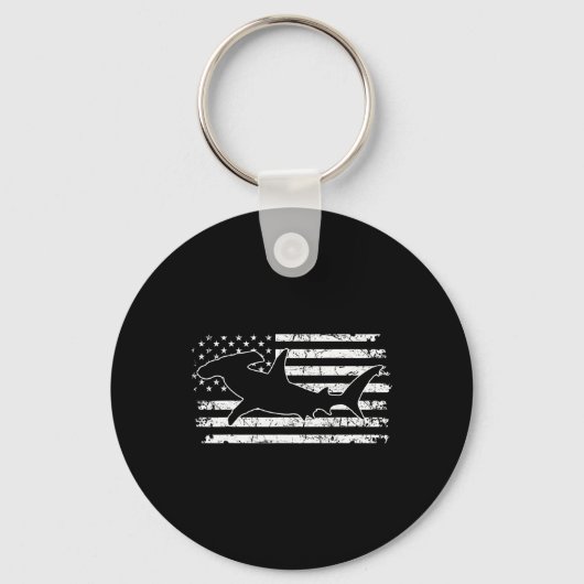 Hamerhaai VS Vlag Onafhankelijkheidsdag Sleutelhanger (Voorkant)