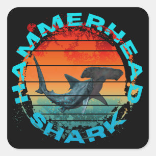 Hamerhaaid haai vissers vissen liefhebber cadeau vierkante sticker