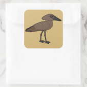 Hamerkop Vierkante Sticker (Tas)