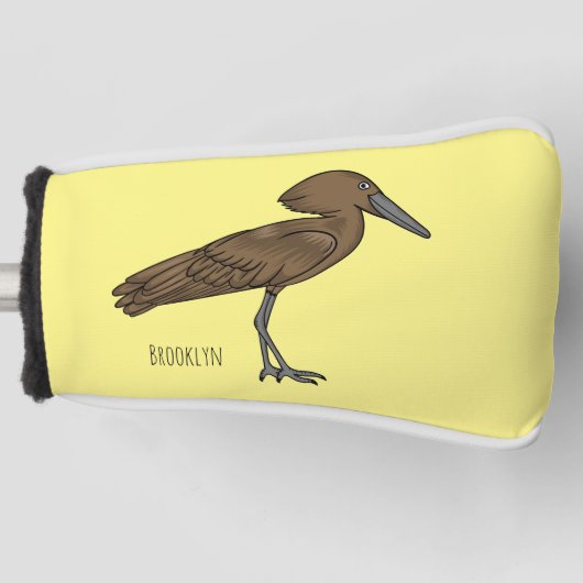Hamerkop-vogelschildering Golfheadcover (Voorkant)