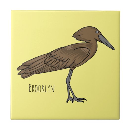 Hamerkop-vogelschildering Tegeltje (Voorkant)