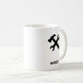 Hamermoersleutel w00t zwart koffiemok (Voorkant rechts)