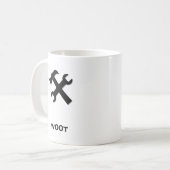 Hamermoersleutel w00t zwart koffiemok (Voorkant links)