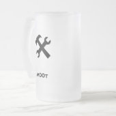 Hamermoersleutel w00t zwart matglas bierpul (Voorkant links)