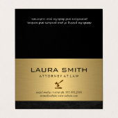 hamerpictogram | Advocaat | Gouden metalen lederen Visitekaartje (Buitenkant ongevouwen)