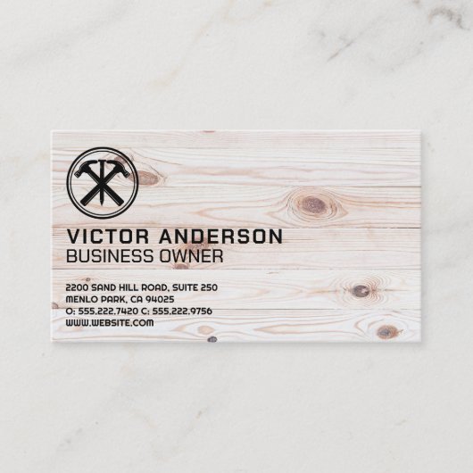 Hamers en Nail Logo | Hout Visitekaartje (Voorkant)