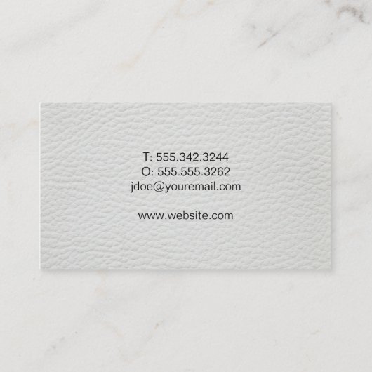 Hamers en zaag | wit leer | QR-code Visitekaartje (Achterkant)