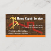 Hamers op bakstenen muur gebouw visitekaartje (Voorkant)