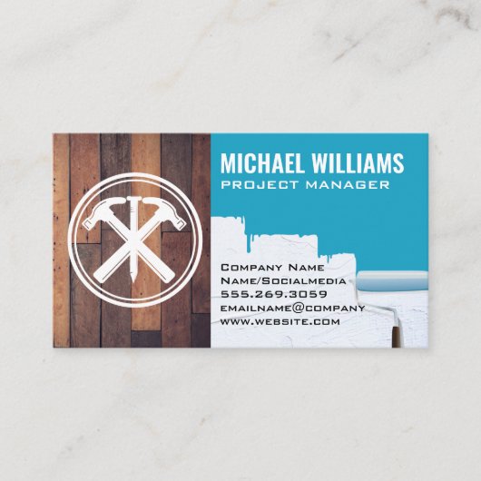 hamerspijker | houtverf | hoofdaannemer visitekaartje (Voorkant)