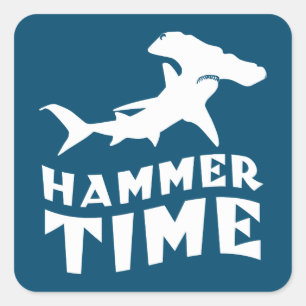 Hamertijd   Ontwerp voor hamerhaaienliefhebbers Vierkante Sticker