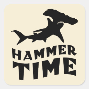 Hamertijd   Ontwerp voor hamerhaaienliefhebbers Vierkante Sticker