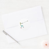 Hamerwerp Stickman Ronde Sticker (Envelop)