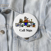 Hamfest Seller Ham Radio Button past het aan! (In situ)