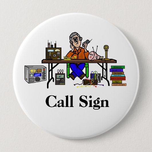 Hamfest Seller Ham Radio Button past het aan! (Voorkant)