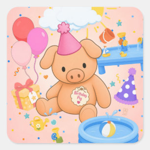 Hamhock's Roze Spettertastisch! Verhalenboek Vierkante Sticker
