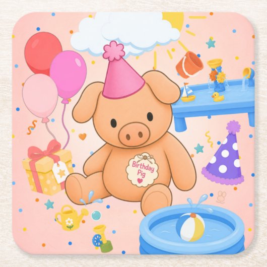 Hamhock's Roze Splashtastic! Verhalenboek Kartonnen Onderzetters (Voorkant)