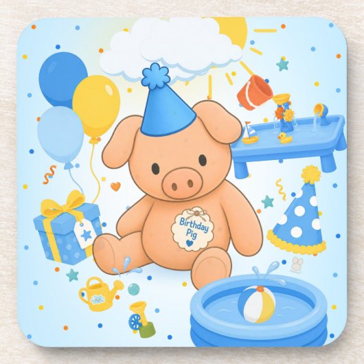 Hamhock's Splashtastic! Verjaardagsfeest Coasters Bier Onderzetter (Voorkant)