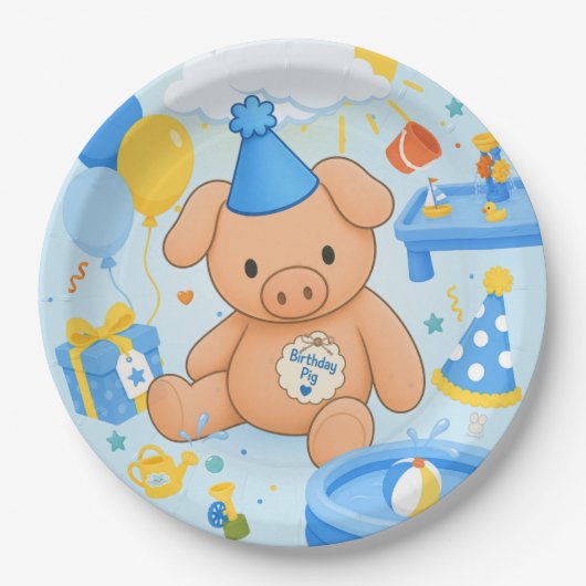 Hamhock's Splashtastic! Verjaardagsfeestje Papieren Bordje (Voorkant)