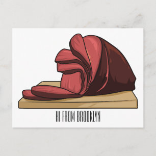 Hamhouten illustratie  briefkaart
