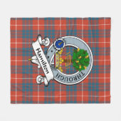 Hamilton Ancient Clan Badge Tartan Pset Fleece Deken (Voorkant (Horizontaal))