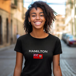 Hamilton Bermuda Country vlag Donkere kleur T-shirt