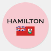 Hamilton Bermuda Landenvlag Lichtkleur Ronde Sticker (Voorkant)