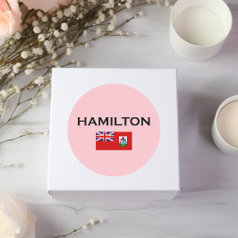 Hamilton Bermuda Landenvlag Lichtkleur Ronde Sticker