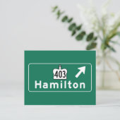Hamilton, Canada Road Sign Briefkaart (Staand voorkant)