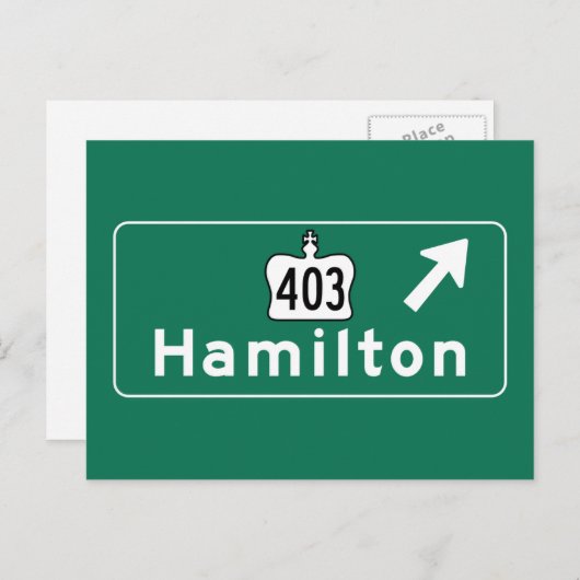 Hamilton, Canada Road Sign Briefkaart (Voorkant / Achterkant)