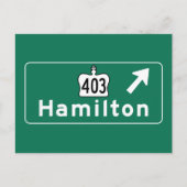 Hamilton, Canada Road Sign Briefkaart (Voorkant)