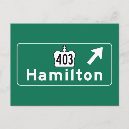 Hamilton, Canada Road Sign Briefkaart (Voorkant)