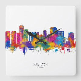 Hamilton Canada Skyline Vierkante Klok