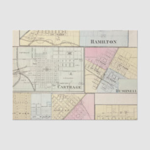 Hamilton, Carthage, Bushnell, Lincoln en LaHarpe Tissuepapier