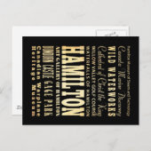 Hamilton City of Ontario Typography Art Briefkaart (Voorkant / Achterkant)