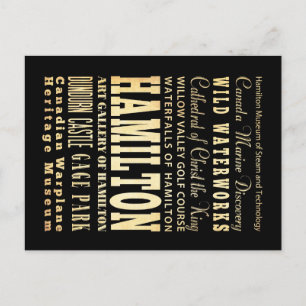 Hamilton City of Ontario Typography Art Briefkaart