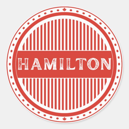 Hamilton City Pride Emblem – Canadian Identity Ronde Sticker (Voorkant)