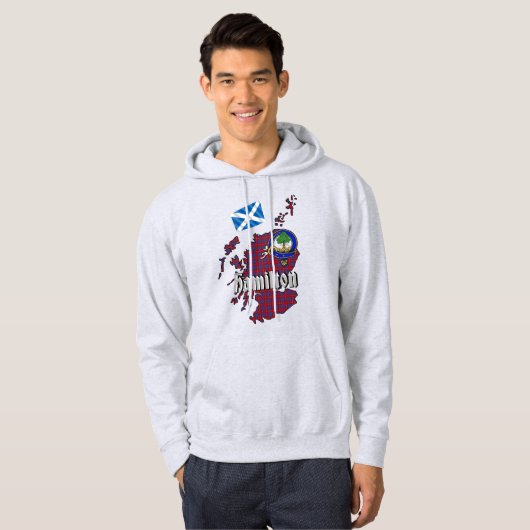 Hamilton Clan Badge Adult Hoodie (Voorkant volledig)