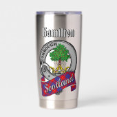 Hamilton Clan Badge & Tartan Geïsoleerde Drinkbeker (Voorkant)